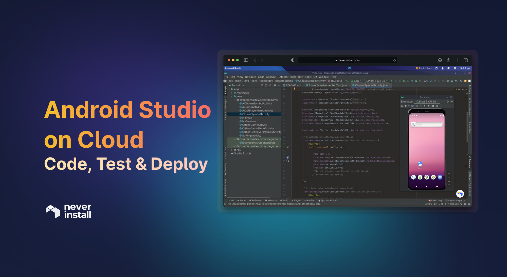 Android Studio on Cloud: Code, Test & Deploy