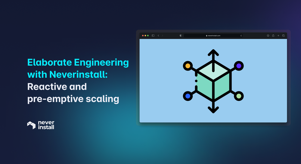 Elaborate Engineering with Neverinstall: Reactive and pre-emptive scaling
