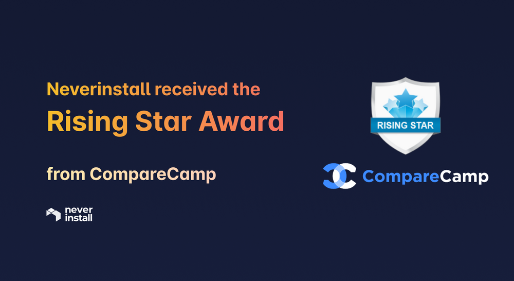 neverinstall-received-the-rising-star-award-from-comparecamp